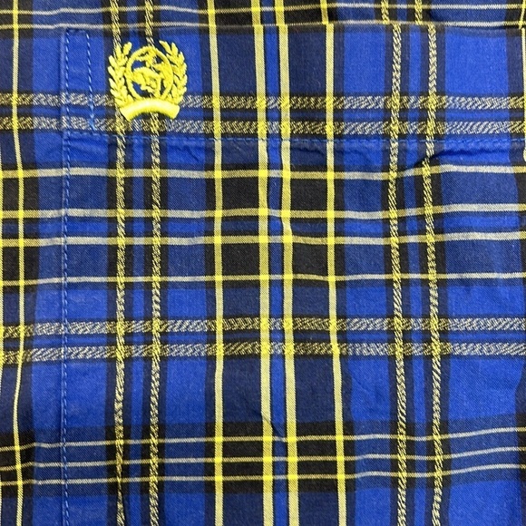 Cinch 100% Cotton‎ Long Sleeve Button Down Shirt Blue/Yellow Plaid EUC Size M - Picture 7 of 8